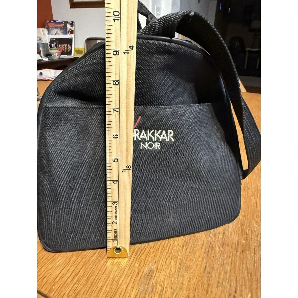 Vintage Drakkar Noir Duffel Bag Black‎ Red Promo Travel Gym Bag Cologne Logo
